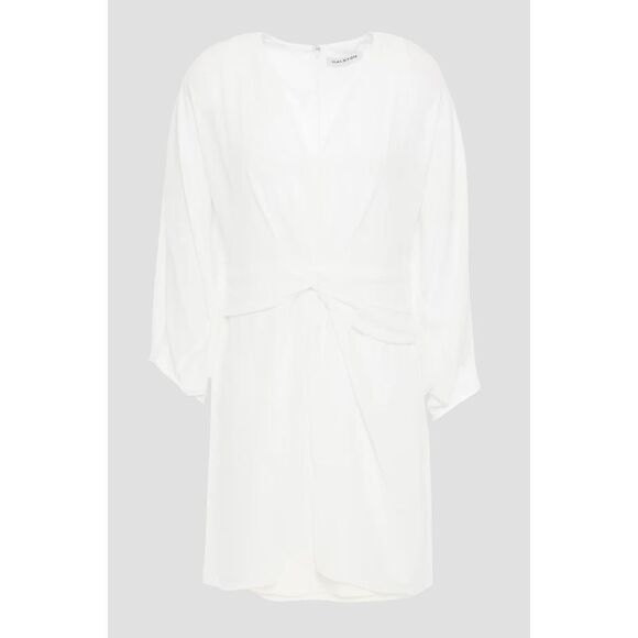 HALSTON
Cape-effect twist-front crepe de chine mini dress - Picture 3 of 5